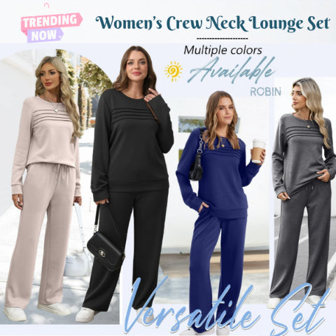⏳Time-Limited Special⏰Women's Crew Neck Top & Drawstring Pants Set