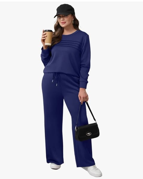 🔥50% OFF✨Women's Crew Neck Top & Drawstring Pants Set