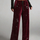 ⏳Time-Limited Special⏰Women's Sequin Sparkle Wide Leg Pants with Elastic Waistband✨