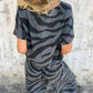 💞Women's Zebra Print V-Neck Top & Pants (2-Piece Set)