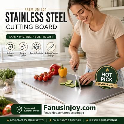 ⏳Time-Limited Special⏰304 Stainless Steel Cutting Board – double-sided, hygienic, moisture-resistant & easy to clean. Say goodbye to stains & odors! 🛡️✨