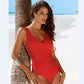 🌸Limited-time discount👙Slimming deep  V-neck swimming suit✨