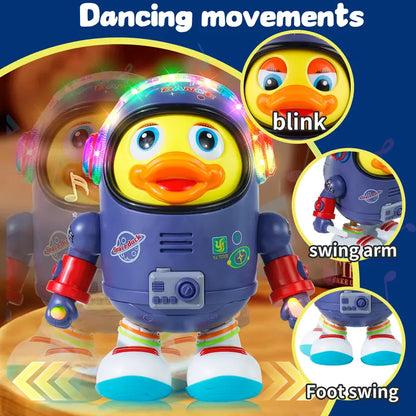 ⏳Time-Limited Special⏰Dancing Space Duck Toy - Interactive LED Light & Music with Solar Sensor for Fun Cosmic Dance Moves 🌟🚀