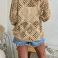 ⏳Time-Limited Special⏰Women's Boho Crochet Tops V Neck Hollow Out Knit Shirts