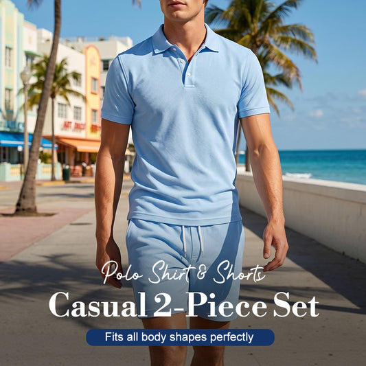 ⏳Time-Limited Special⏰Men's Summer 2-Piece Polo & Shorts Set