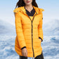 🔥HOT SALE 49% OFF✨Winter women's mid-length padded jacket warm solid color hooded jacket