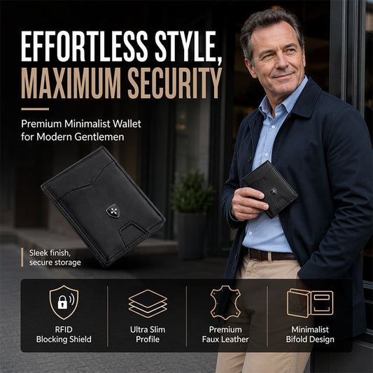 ⏳Time-Limited Special⏰RFID-Blocking Leather and Carbon Fiber Credit Card Holder