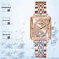 💎Fashion Square Ladies Rose Gold Diamond Watch
