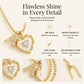 ⏳Time-Limited Special⏰Heart Shaped Letters Micro Pave Chain Necklace – Initial Pendant, Titanium Steel, Adjustable ✨