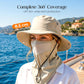 ⏳Time-Limited Special⏰Ventilated Fisherman Hat with Removable Face Shield – 2-in-1 Design, Cooling Ice Silk & Adjustable Fit – 360° Sun Protection 🎣