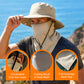 ⏳Time-Limited Special⏰Ventilated Fisherman Hat with Removable Face Shield – 2-in-1 Design, Cooling Ice Silk & Adjustable Fit – 360° Sun Protection 🎣