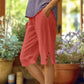 ⏳Time-Limited Special⏰Women's Casual Solid Color Pocket Capri Pants