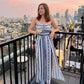 ⏳Time-Limited Special⏰Geometric Jumpsuit with Halter Neckline & Side Slit – Unique print & elastic back – Versatile, perfect for summer parties or resort wear ✨