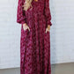 ⏳Time-Limited Special⏰Women’s Floral Rayon Smocked-Waist Maxi Dress – Fully Lined, Pockets & Vintage Sleeves 🌸👗