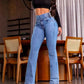 ⏳Time-Limited Special⏰Women‘s Stretch Flare Jeans – High Waist, Body-Hugging Fit & Retro Style ✨