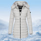 🔥HOT SALE 49% OFF✨Winter women's mid-length padded jacket warm solid color hooded jacket