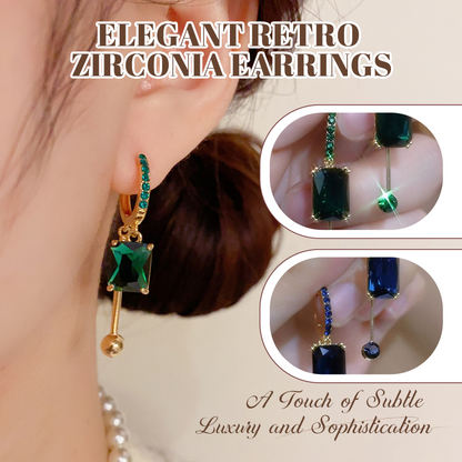 ⏳Time-Limited Special⏰Vintage Synthetic Diamond Earrings – Geometric, Dangling, Clip-On ✨