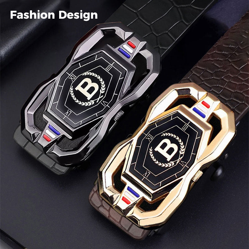 🐊Leather belt for men with elegant crocodile leather pattern, with aut ...