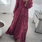 ⏳Time-Limited Special⏰Women’s Floral Rayon Smocked-Waist Maxi Dress – Fully Lined, Pockets & Vintage Sleeves 🌸👗