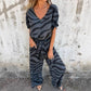 💞Women's Zebra Print V-Neck Top & Pants (2-Piece Set)