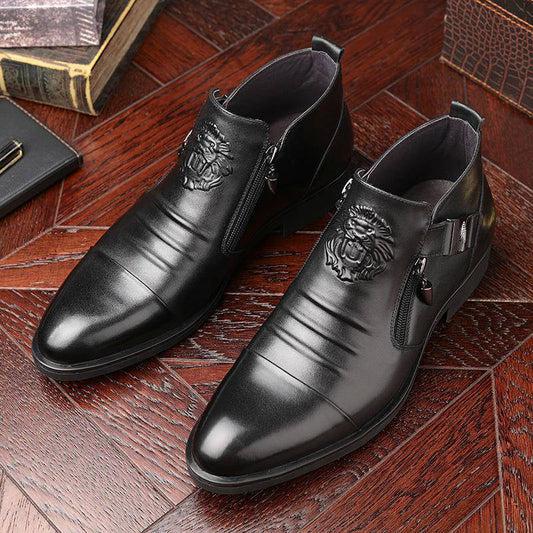 ⏳Time-Limited Special⏰Men's Embossed Ankle Boots  Dual Side Zipper Trendy Boots! 👞✈️Free Shipping