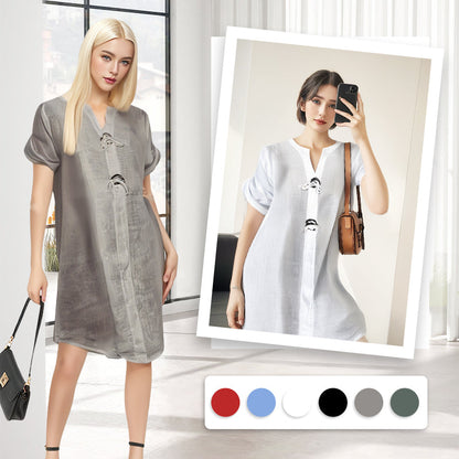 ⏳Time-Limited Special⏰New Plus Size Button Up Tunic Dress