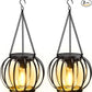 Vintage Metal Solar Lanterns 2PCS Upgraded Hanging Solar Lights Waterproof Outdoor Decorative Lights for Garden Yard Patio Pathway Solar Security Lights