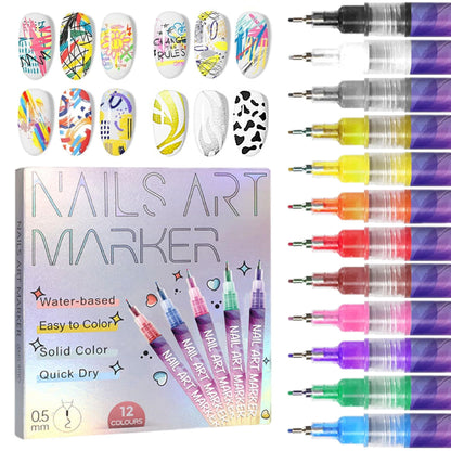 ⏳Time-Limited Special⏰12 Colors Nail Art Pens Set🎨💅