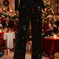 ⏳Time-Limited Special⏰Women's Sequin Sparkle Wide Leg Pants with Elastic Waistband✨