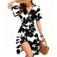 ⏳Time-Limited Special⏰Women’s Ruffle Sleeve Sundress – Flattering V-Neck, Wrap Waist & Stretchy Smocked Back ✨