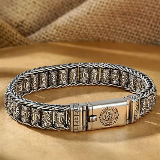 ⏳Time-Limited Special⏰Tibetan Prayer Wheel Bracelet – 925 Sterling Silver, Lucky Charm & Valentine's Day Gift