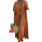 ⏳Time-Limited Special⏰Women's Casual Long Dress – V-Neck, Loose, Flowy 🌾