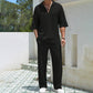 Men's 2 Pieces Short Sleeve V-Neck Top & Pants Sets