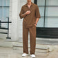Men's 2 Pieces Short Sleeve V-Neck Top & Pants Sets