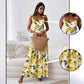 🌸2025 New Fashion🌸 Women’s Elegant Lemon Print Spaghetti Strap Flowy Long Dress