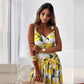 🌸2025 New Fashion🌸 Women’s Elegant Lemon Print Spaghetti Strap Flowy Long Dress
