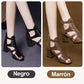 👡[35-40] 2025 New Soft Bottom Hollow Chunky Heel Soft Leather Roman Sandals
