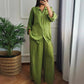 🌺HOT SALE 49% OFF🌺Hem Drawstring Top Wide-Leg Pants 2-Piece Set