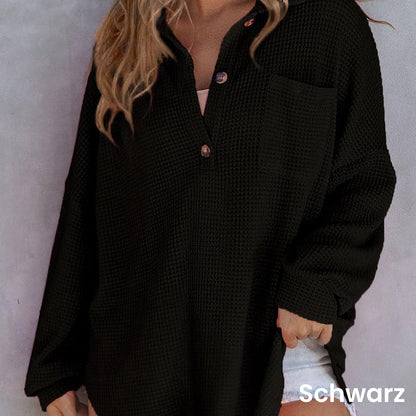 🔥Limited Time 50% OFF🔥Women’s Loose Solid Color Waffle Knit Shirt