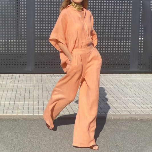 🔥2025 HOT SALE✨Women's Casual Cotton Linen Two-Piece Set