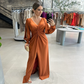 Women's Glossy Flowy Solid Color Floor-Length Dress