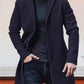 Men's Single Row Buckle Solid Color Jacket