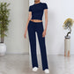 ⏳Time-Limited Special⏰Women's T-Shirt & Pants Set – Solid Color, Straight Leg, Casual 🍂