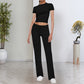 🔥Clearance Sale🔥Women's Casual Solid Color T-Shirt & Straight Leg Pants Set