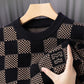 🔥Big Sale 50% OFF🔥Men‘s Checkered Printed Mock Neck Thickened Pullover Sweater