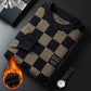 🔥Big Sale 50% OFF🔥Men‘s Checkered Printed Mock Neck Thickened Pullover Sweater