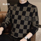 🔥Big Sale 50% OFF🔥Men‘s Checkered Printed Mock Neck Thickened Pullover Sweater