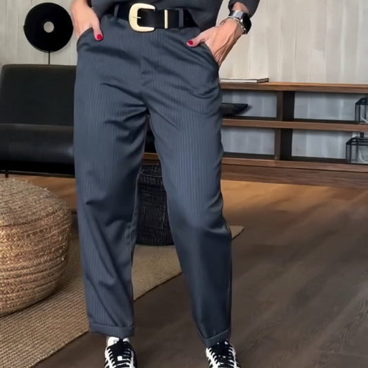 Unisex High Waist Casual Straight Blazer Pants