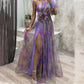 🌸Spring Specials💐 Multicolor Asymmetric Party Dress With Flower Details