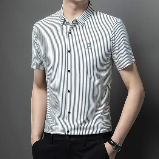 🎉🎊Men's Short Sleeve Striped Button-Down Shirt🎉🎊🌟